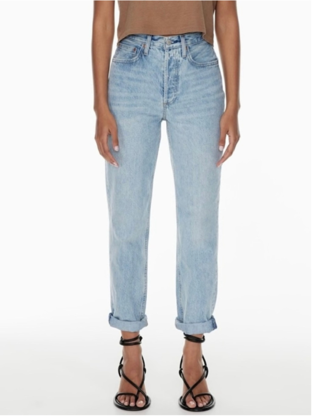 Denim Forum The Boyfriend High Rise Loose Jeans Size 25 Light Blue Aritzia